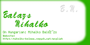 balazs mihalko business card